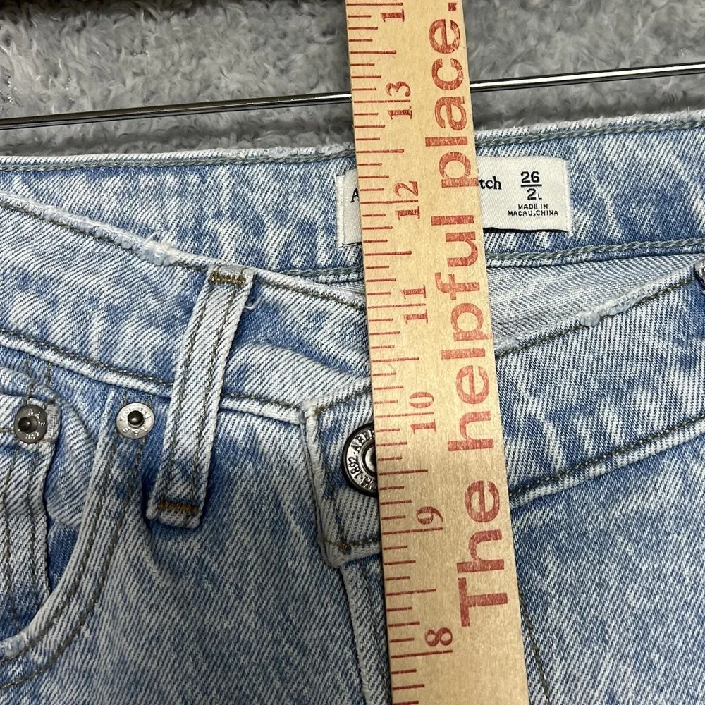 Abercrombie‎ Fitch Jeans Womens 26 2L Blue 90s Straight High Rise Criss Cross
